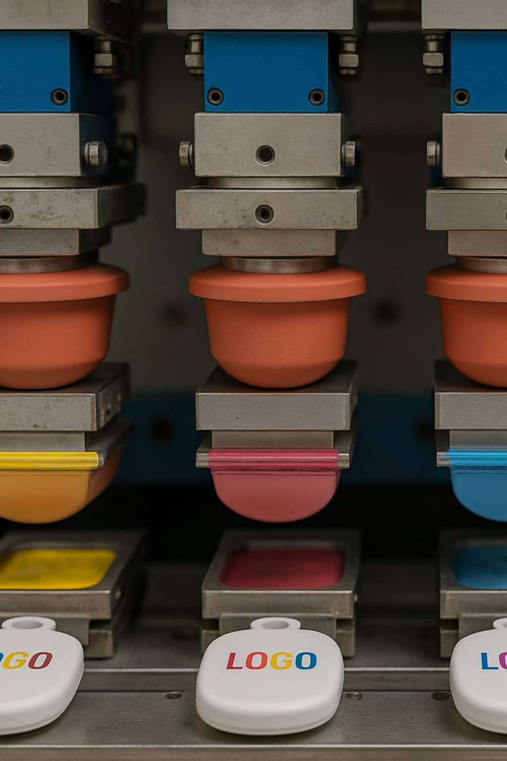 tampographie multicolore